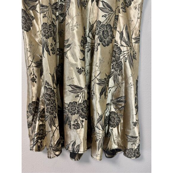 Dentelle Satin Babydoll Intimate Black and Gold Chemise Slip Dress - Picture 7 of 15